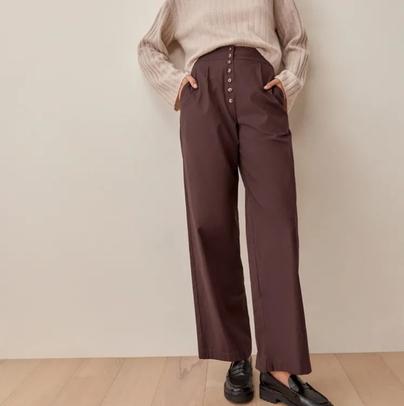 Reformation Roz Pant in Cafe size 0 NWT - Picture 1 of 10